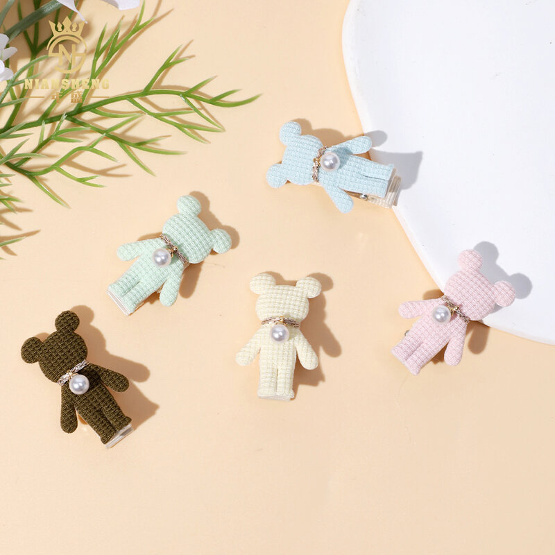 Multi Color Soft Sweets Little Bear Hair Clips for Girls Cute Kawaii Fairy Princess Small Hairpins Children Accessories Barrette