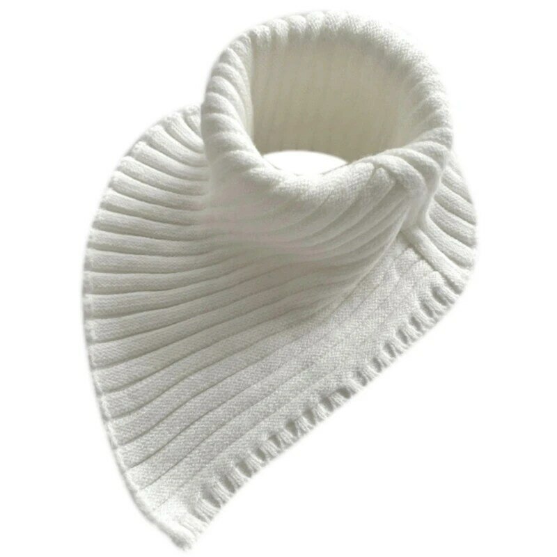 Hiver côtelé col roulé col roulé couleur unie cache-cou écharpe Wrap pour femmes livraison directe