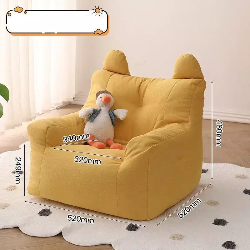 Mini sofá pequeño para niños, asiento de silla de lectura para bebés, sofá perezoso de algodón y lino, tela de lana de cordero, funda de sofá extraíble para dormitorio