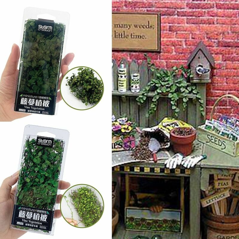 DIY Fairy Garden Railway Scenery Scene Model Miniature Plant Creepers Simulation Rattan Leaves Micro Landscape
