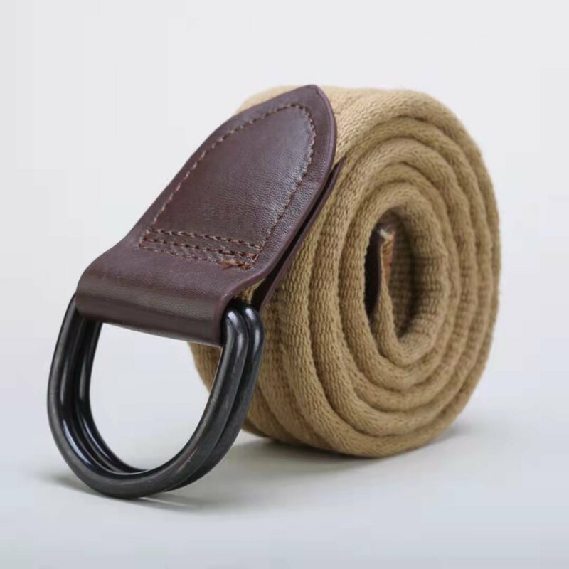 Men‘s Canvas Belt Leisure Buckle Adjustable Belt Outdoor Military Tactical Belt Pants Accessories