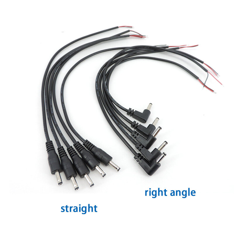15pcs MALE 3.5mm x 1.35mm RIGHT ANGLE STRAIGHT  90° DC Plug power supply connector cable Cord Tinned Ends DIY REPAIR J17