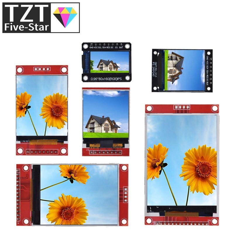 Pantalla TFT a todo Color, módulo LCD ST7735 ILI9341, interfaz de controlador SPI para Arduino, 0,96/1,3/1,44/1,8/2,4/2,8 pulgadas