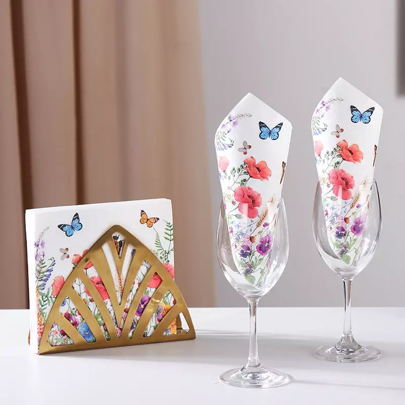 Nuovi tovaglioli colorati floreali tovagliette di carta stampate ristorante Hotel Party carta pura in pasta di legno 20 pezzi/pac carta in pasta di legno 33cm
