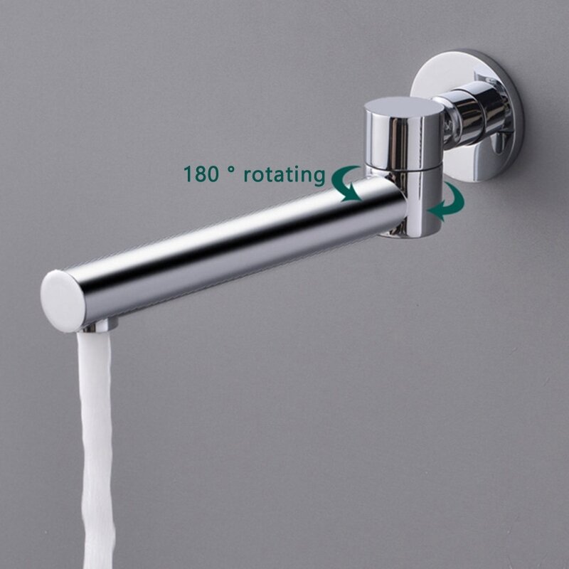 Brass Faucet Outlet Wall Mounted Basin Tap Spout Bathtub Shower Faucet Rotate Round Square Folding Spout