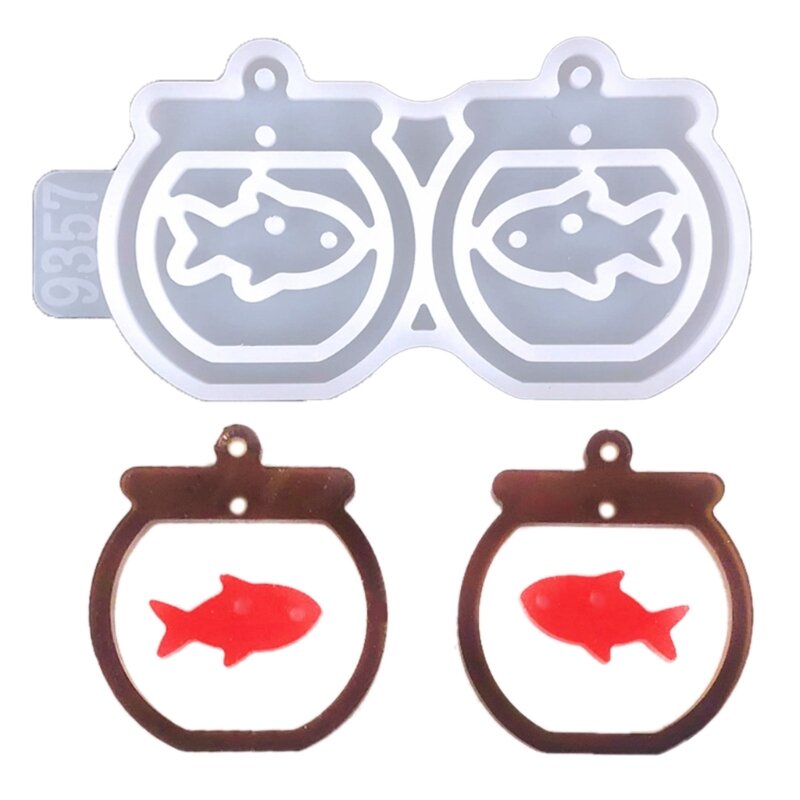 Boucles d'oreilles pendentif décoration petit bol à poisson nuages ​​miroir irrégulier moule en Silicone livraison directe