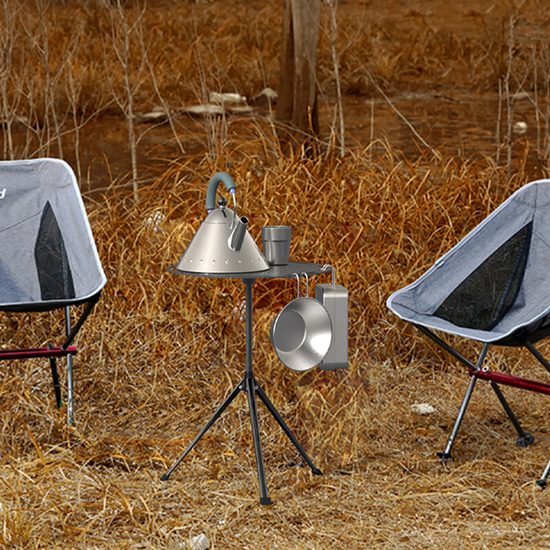 Camping składany statyw stół ze stopu Aluminium ultralekki stół ze stali nierdzewnej odkryty grill piknik regulowane składane biurko przenośne