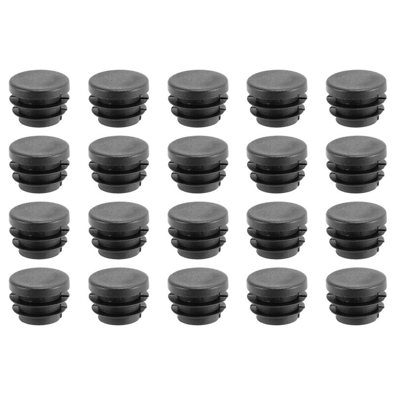 Заглушки заглушки для круглых трубок, заглушки 19 мм, диаметр 20 шт., черные