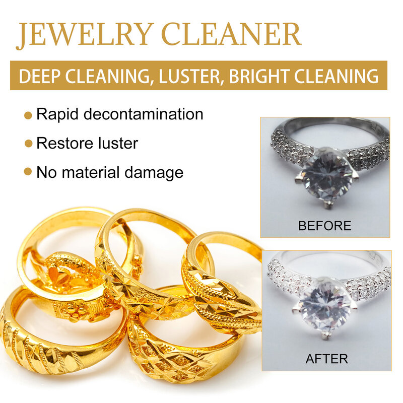 Solución de limpieza para el cuidado de la joyería, limpiador de gafas y joyas para anillos dorados y plateados, diamantes
