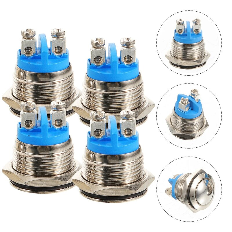 4 Pcs Doorbell Button Ringer for Home Push Component Easy Install Nickel-plated Copper Universal Durable Chime