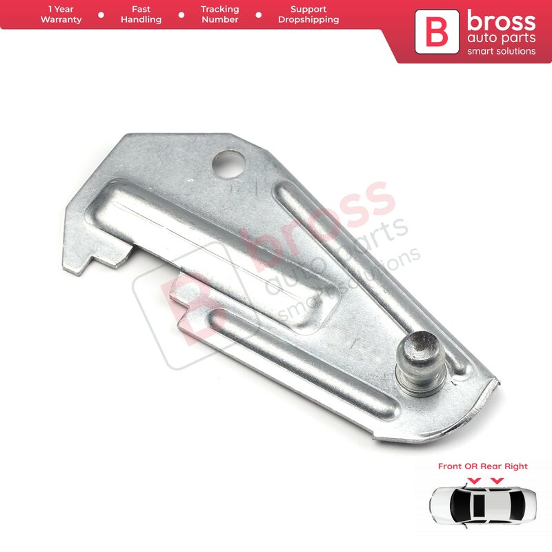 Bross ricambi Auto BWR5005 Clip regolatore alzacristalli elettrici, metallo, lamiera di collegamento porte destra per Vauxhall Opel Astra