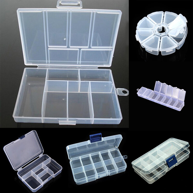 Cajas de joyería de plástico, caja de herramientas de plástico, organizador de artesanía ajustable, almacenamiento de cuentas, pulsera, cajas de joyería, embalaje al por mayor