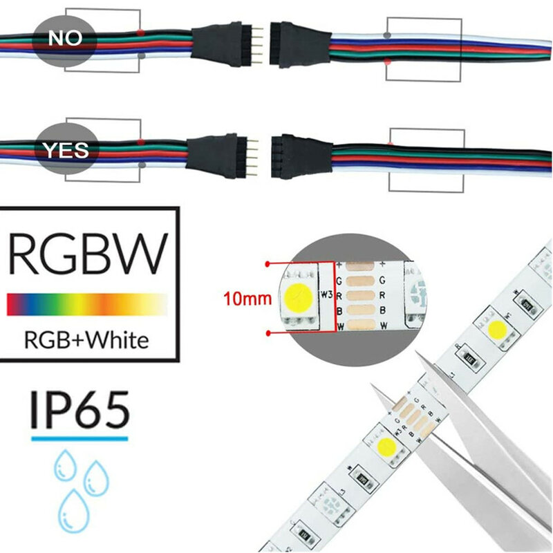 Tiras de luz LED flexibles, 5M, 300LED, cc 12V, 24V, CCT, RGBCCT, RGBW, Blanco cálido, SMD 5050