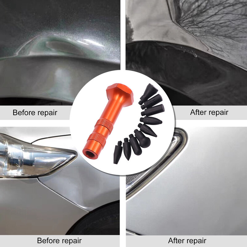 Auto Dent Repair เครื่องมือรถ Dent อุปกรณ์กำจัดซ่อมชุด9หัวเคล็ดลับ Minor Dent และลึก Dent กำจัด Dent Puller