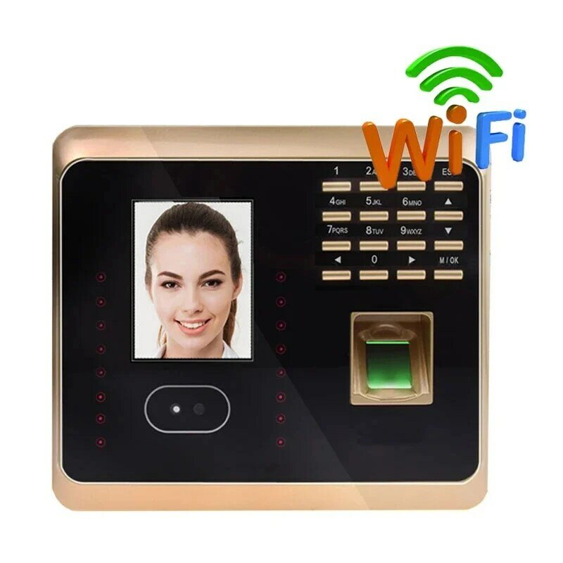 WIFI UF100plus Linx Biometric Face การเข้าร่วมเครื่องระบบคีย์บอร์ดลายนิ้วมือ Reader Facial Time นาฬิกา