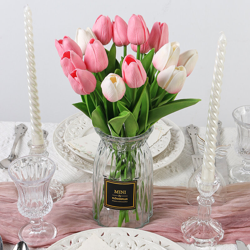 29 cm Tulipa Flores Artificiais Bouquet 10/5 Pcs PE Espuma Real Toque Flores Falsas para Decoração de Casamento Cerimônia Decoração Home Room Jardim Bouquet Decor