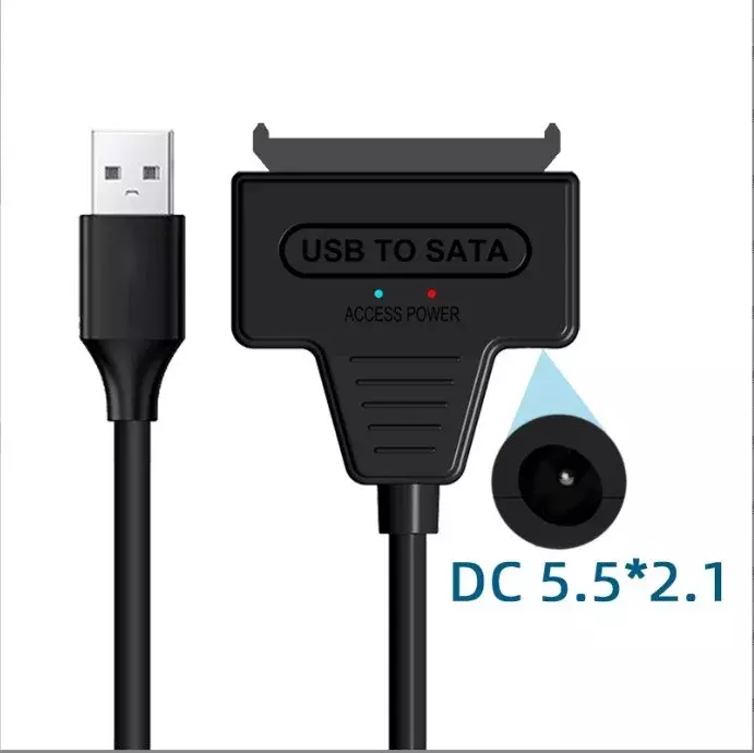 สายขับ USB 3.0ไปยัง SATA ด้วยพอร์ตจ่ายไฟ DC สาย adaptor hardisk สถานะของแข็งเชิงกล USB2.0สายขับง่าย