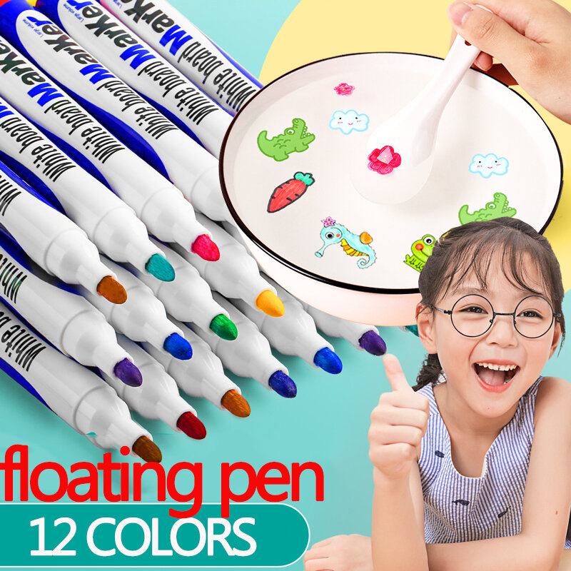 8/12 colori Magical Water Floating Student Painting Brush pennarelli per lavagna pennarelli sospensione per bambini pittura educativa penna giocattoli