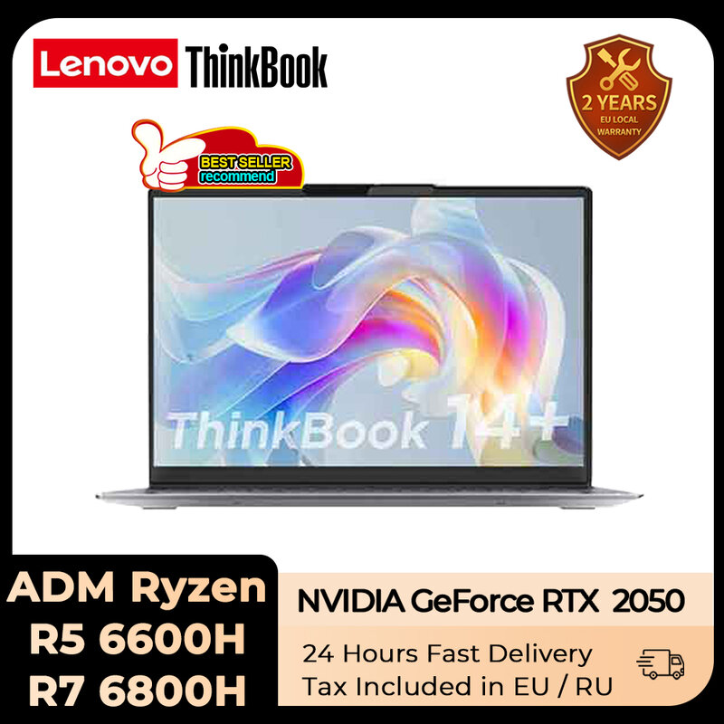 Lenovo Thinkbook 14 Laptop Ryzen 7 6800h Ultra Notebook 16GB lpddr5 512GB SSD NVIDIA Geforce RTX 2,8 14-Zoll k 90Hz Win11