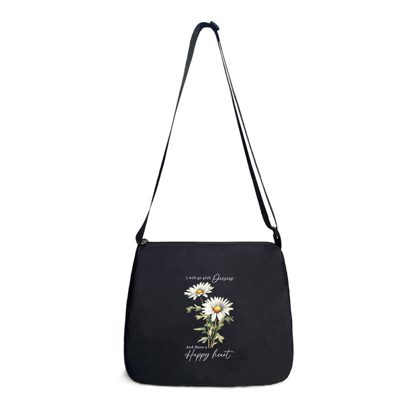 Sacos de ombro vintage estilo vegetal para mulheres, todos estampados girassóis dourados, bolsa crossbody, bolsa de flores, bolsas axilas femininas