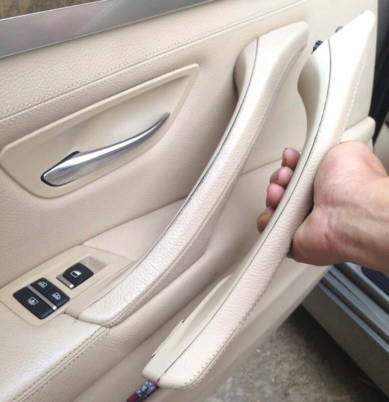 Wewnętrzna klamka do drzwi pasażera skórzana uchwyt do holowania zamiennik do BMW serii 5 F10 F11 F18 520i 523i 525i 528i 535i