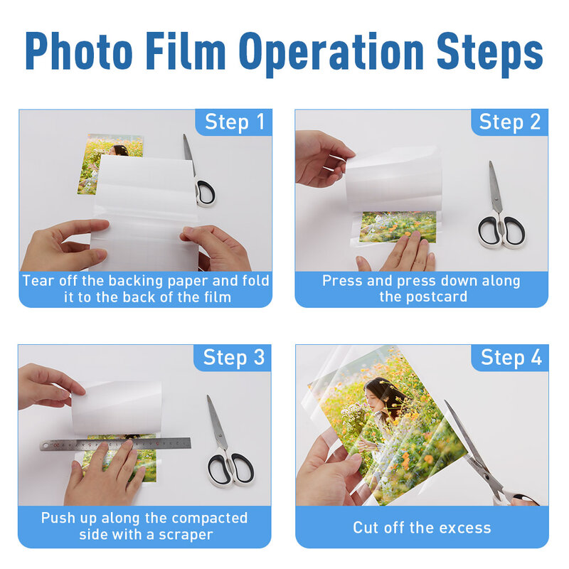 10 lembar holografis transparan dingin Laminating Film A4 merekat sendiri Bintang titik DIY paket kartu warna foto Laminating Film