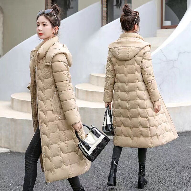 Fashion Women's Hooded Thick Warm Long Coat Casual Outwear Down Cotton Jacket Female Parkas Fit Ladies Tops Winter Clothing