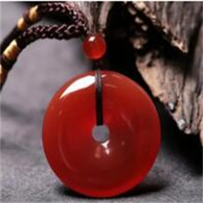 Red new safe buckle pendant crystal pendant jewerly pendant necklace jewelry men and women couple models