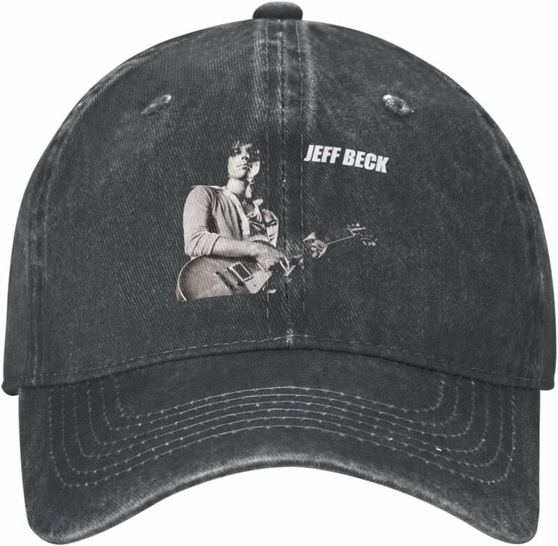 Jeff Bec-Sombrero de mezclilla desgastado para hombres y mujeres, gorra de camionero lavada Vintage, clásico, ajustable, negro