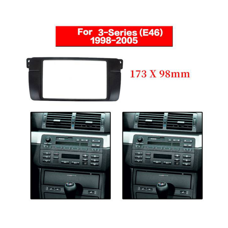 Painel de Áudio para Carro, Painel de Rádio Estéreo, DVD, Modificação, 2Din, BMW Série 3, E46, 98-05