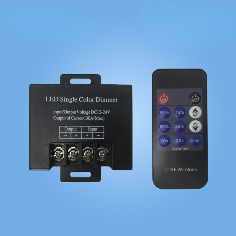 Regulador de luz LED de un solo Color, control remoto inalámbrico, 12V, 24V, 11 teclas, RF 30A, 5050 3528 SMD, interruptor de tira de luz LED