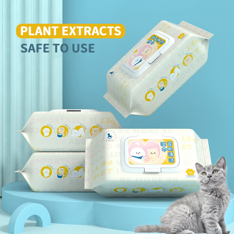 Confezione da 4 (320 pezzi) salviette per animali domestici pulite multiuso salviette detergenti Non irritanti per uso generale per cani e gatti