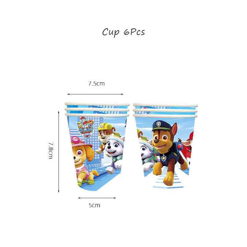 PAW Patrole Cartoon Children's Birthday Party Decoration Toy Gift For Girls Party Supplies Paper Tableware Ballon Sets Plate Cup