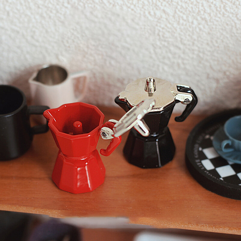 Simulazione giocattolo scena in miniatura Mini caffettiera casa delle bambole utensili da caffè modello per bambini