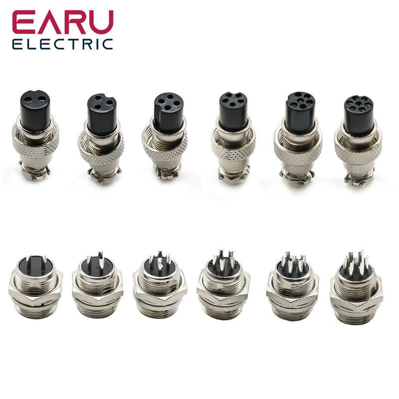 1Set GX20 Aviation Connector Plug Socket Circular Connector 2 3 4 5 6 7 8 9 10 12 13 14 15 Pin M19 19mm Cable Wire Male Female