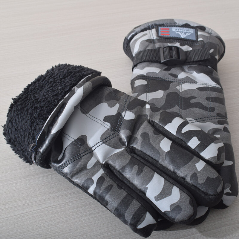Kamperbox-guantes cálidos impermeables y a prueba de viento, guantes gruesos de camuflaje para acampar al aire libre, montaña y nieve, Invierno