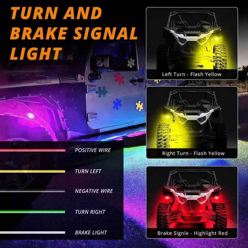 10 Pods App Control Droomkleur Rgb Ic 240 Led Rock Lights Off-Road Truck Utv Underbody Underglow Trail Rig Licht Voor Jeep