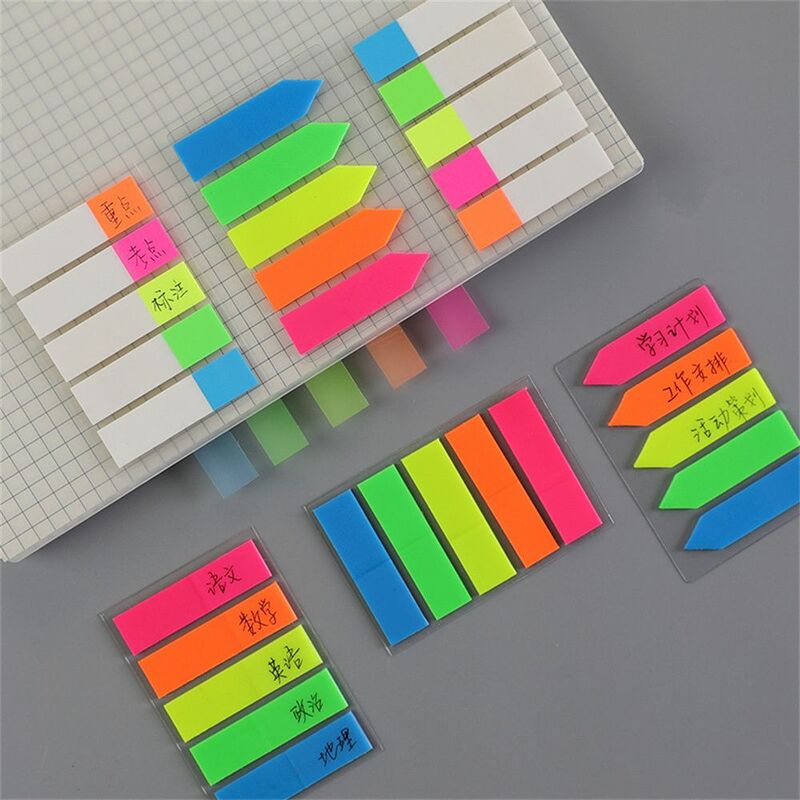 Colorido Fluorescente Paper Memo Pad, Marcador marcador adesivo, Doces Cor Sticky Notes, Suprimentos