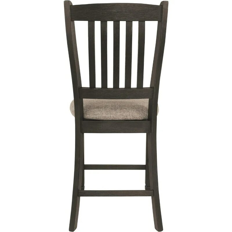 Барный стул с мягкой обивкой высотой стола Эшли Тайлер крик фермерский 24,38 дюйма, набор из 2, почти черный