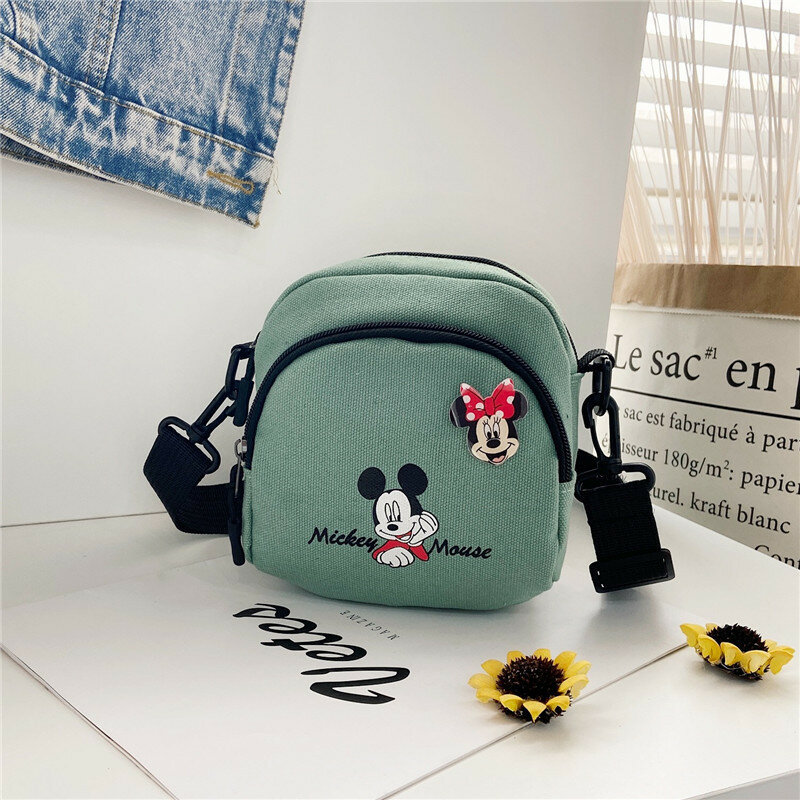 Bolsa tiracolo cartoon Disney infantil, Mickey Mouse Minnie, bolsa de ombro casual, mini bolsa fofa, presente de aniversário infantil, menino e menina