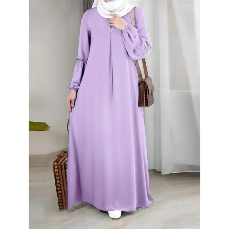 Vestido de vestido elegante de lantejoulas feminino, roupa islâmica, roupa muçulmana, Dubai Abaya, Arábia Saudita, Dubai, vestidos femininos, roupa casual