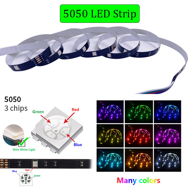 LED-Licht leiste 3aa Batterie mit USB-Buchse 5v 5050 smd flexible Farbstreifen lampe, geeignet für Raum waschtisch, Computer