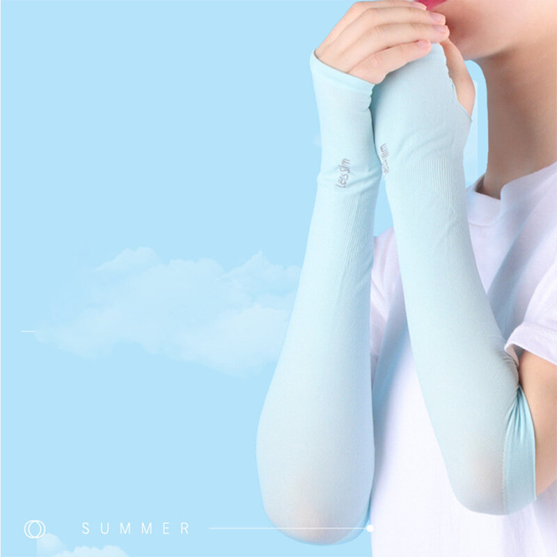 1 pasang sarung tangan olahraga luar ruangan lengan perlindungan UV pelindung matahari penghangat lengan bersirkulasi penutup kain lembut Premium UNTUK olahraga luar ruangan