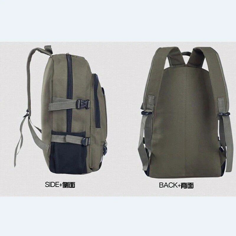 Men's Simple Durable and Wear-resistant Camping Laptop Hiking Large Capacity Canvas Fashion Youth Sports Bag Backpack