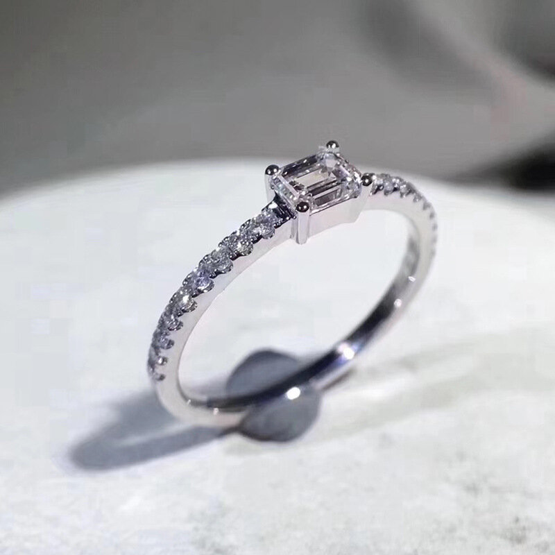 2022 nowe proste pierścienie dla kobiet S925 srebro Moissanite obietnica obrączka ślubna wieczność biżuteria prezent