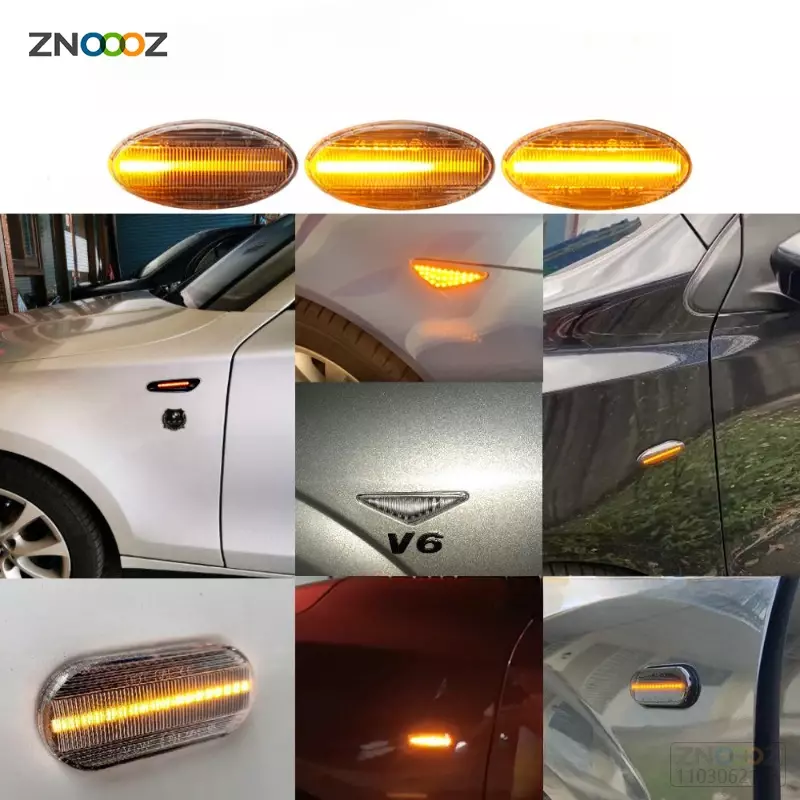 2 pieces Led Dynamic Side Marker Turn Signal Light Sequential Blinker Light For Mazda2 3 5 6 Ford i-MAX