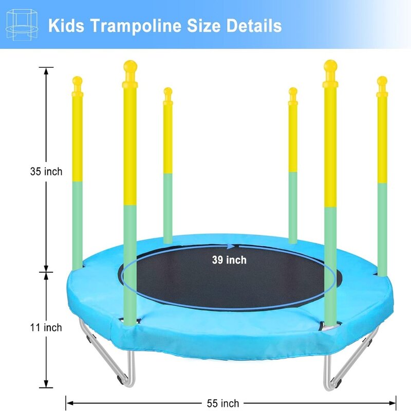 4,6 Fuß kleines Trampolin mit Netz sicherheits gehäuse, Baby-Rund sprung matte, Geschenke für Kinder, Jungen, Kleinkind trampolin