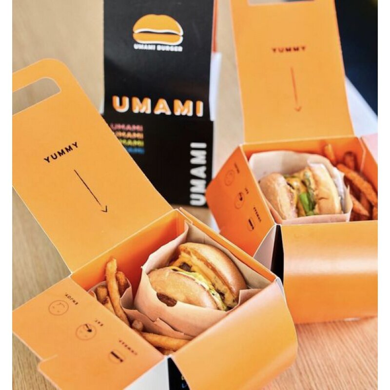 Kunden spezifisches Produkt biologisch abbaubare recycelbare umwelt freundliche benutzer definierte Logo-Druck karton Kraft Burger Box