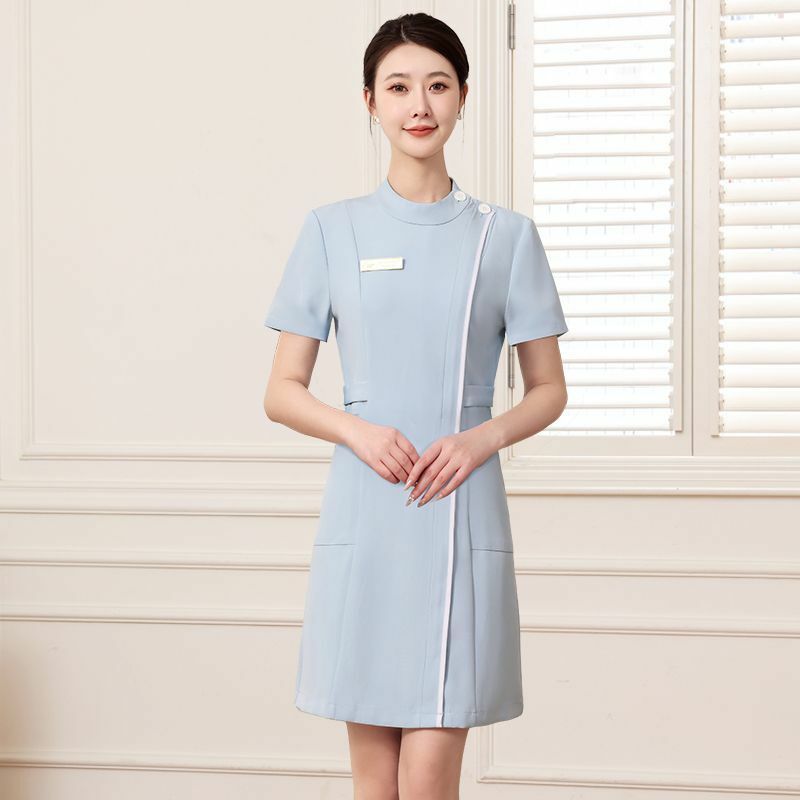 Long sleeved nurse uniform women beauty salon workwear Scrub Dress Oral  Dental pharmacy Scrub sets medical Split sets Overalls
