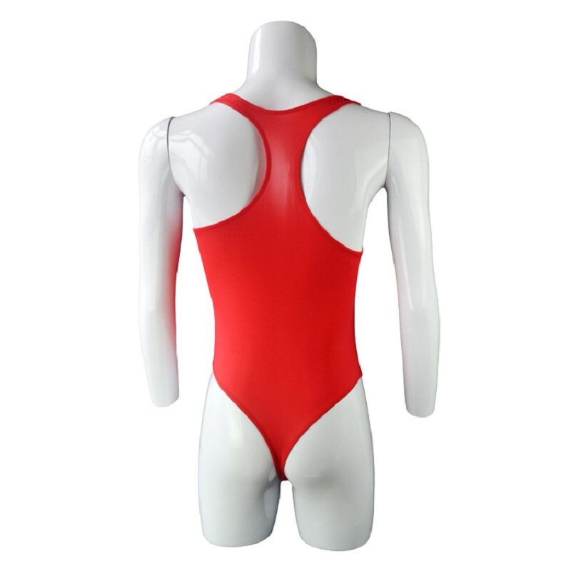 Sexy Mens Underwear Shaper Ice Silk Translucent Sleeveless Man Bodysuit Jumpsuit ZJH040
